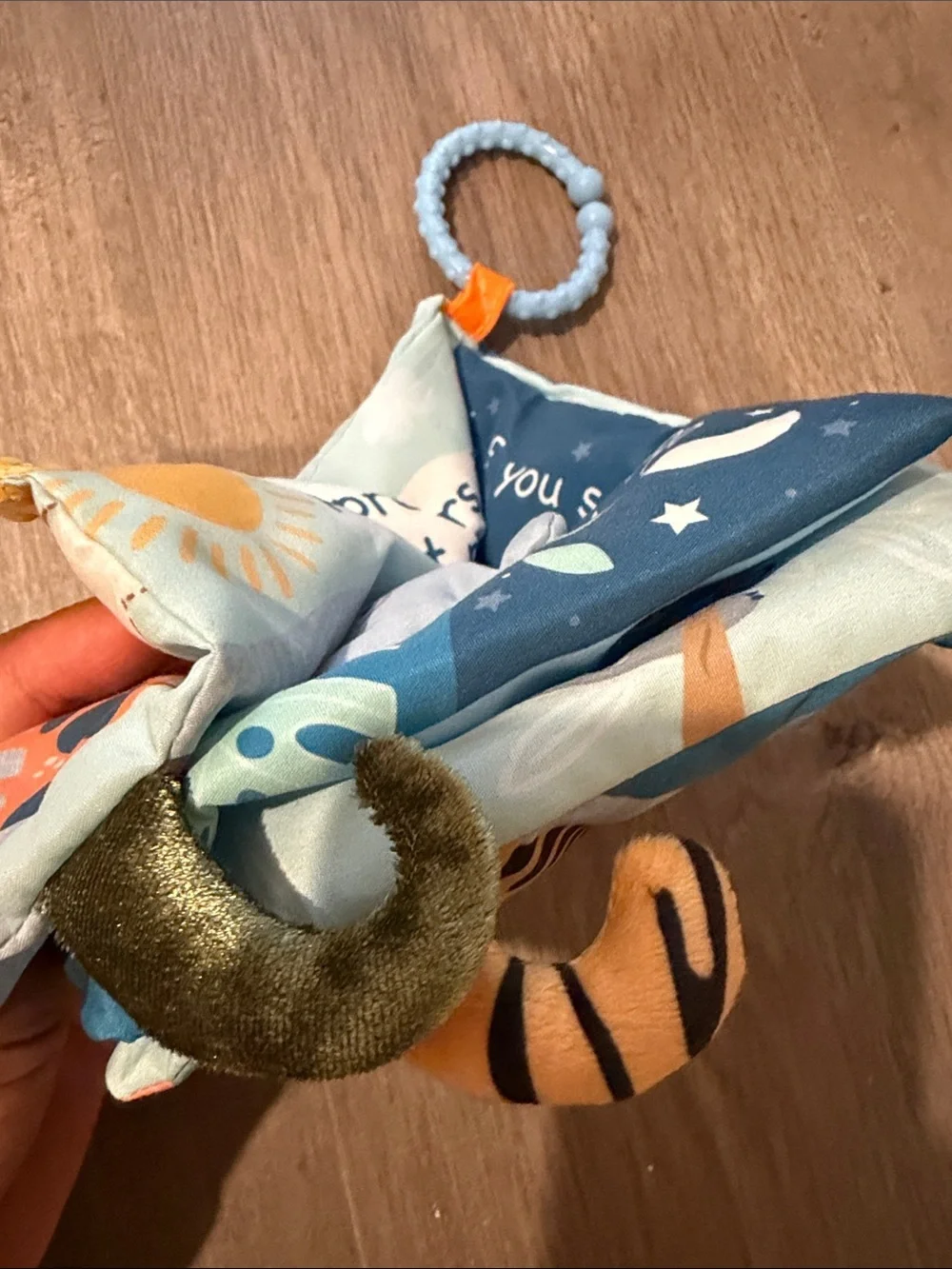 Blue 'Road Trip' Safari Soft Baby Activity crinkle book